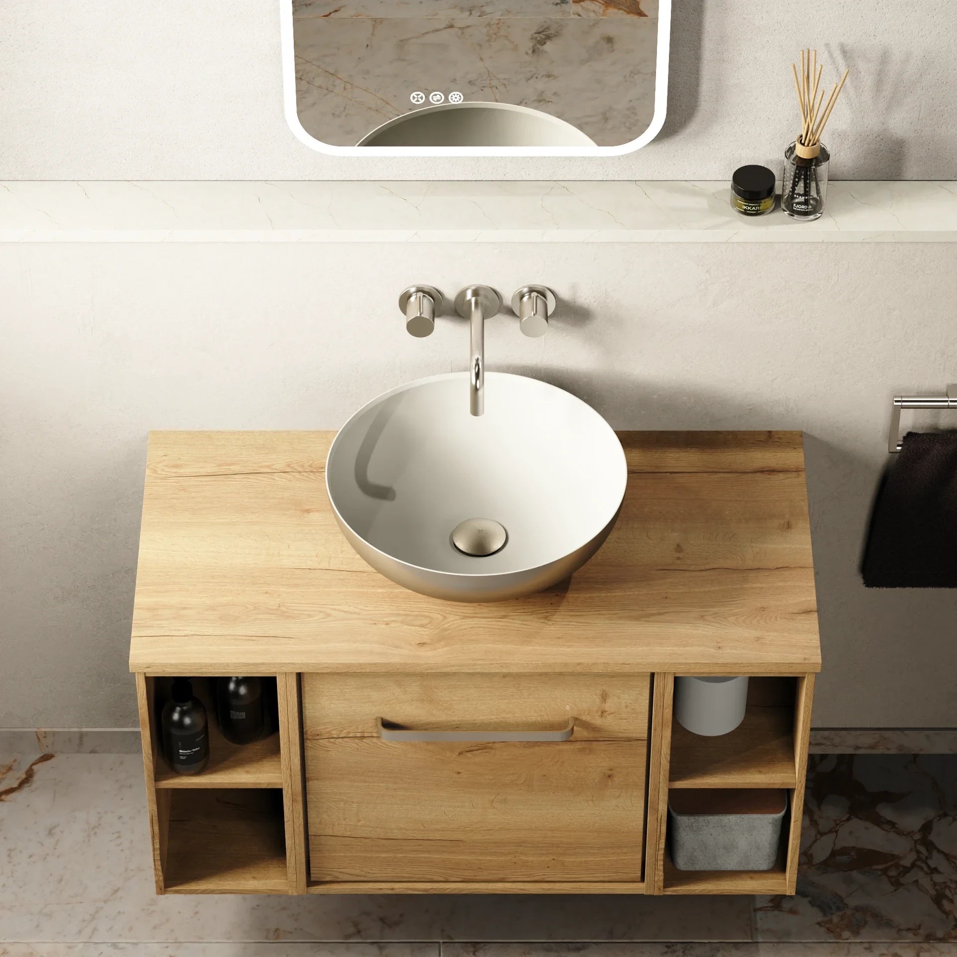 Circus Countertop Basin in Brushed Nickel