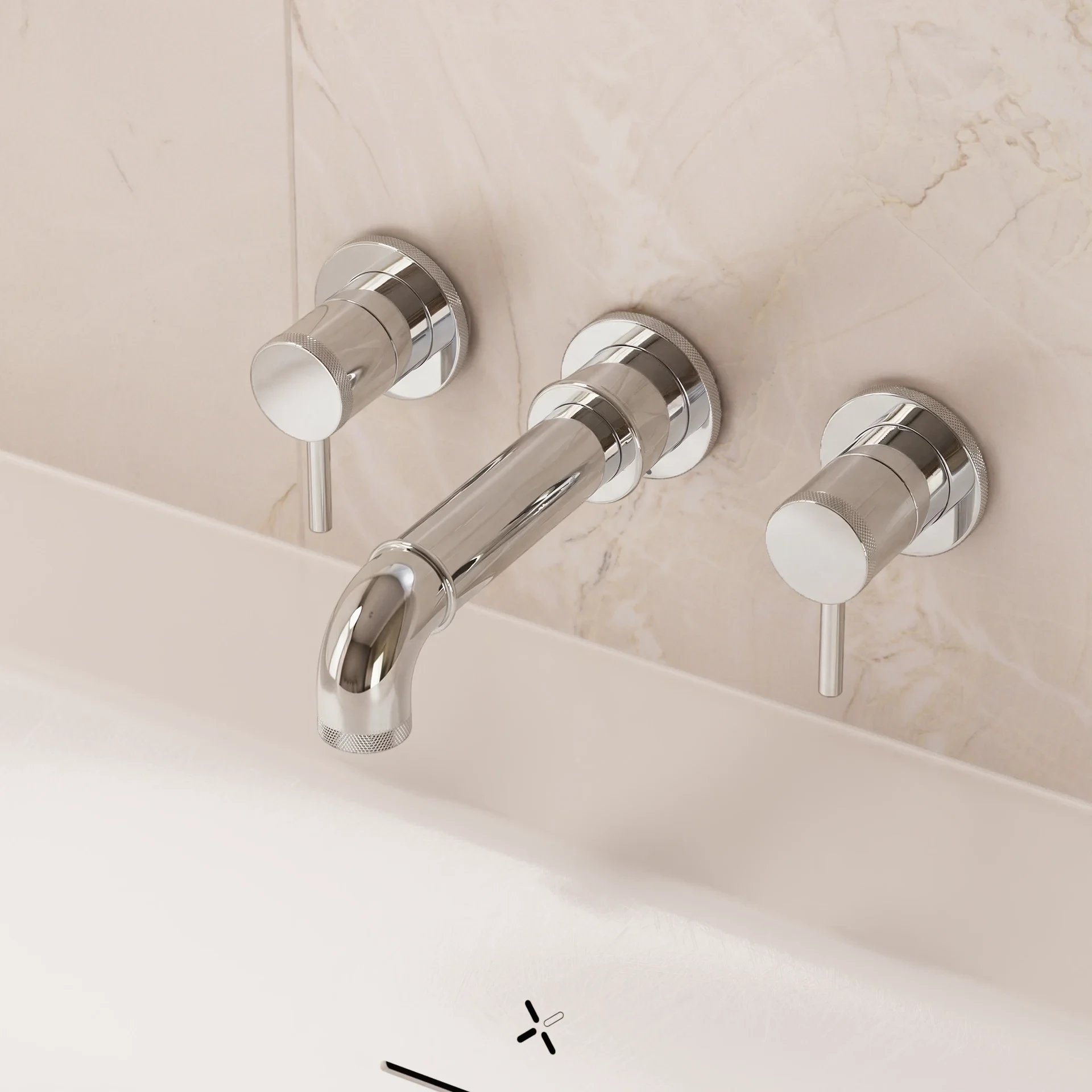 MPRO Industrial Wall Mounted Bath Tap in Chrome