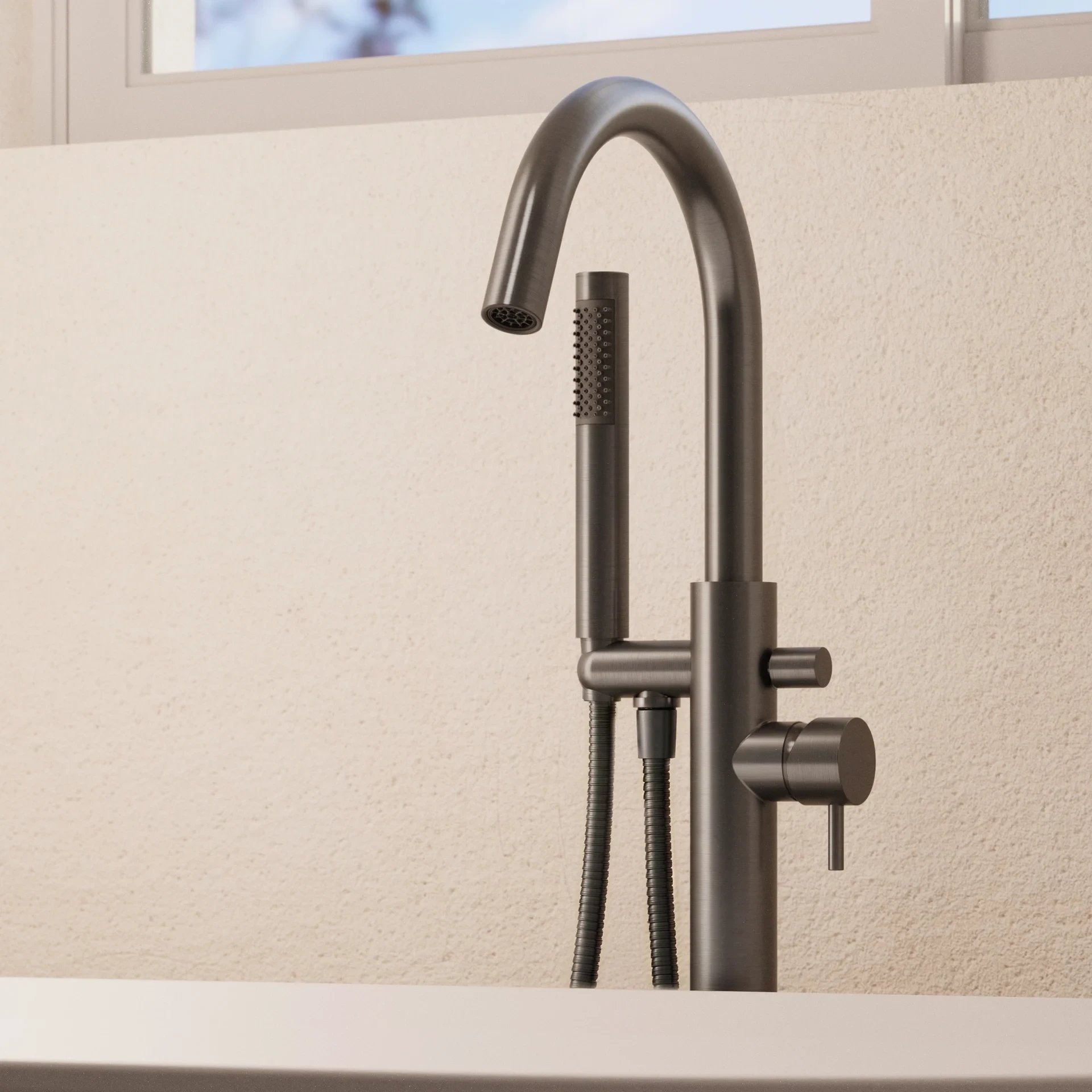 MPRO Freestanding Bath Shower Mixer in Slate