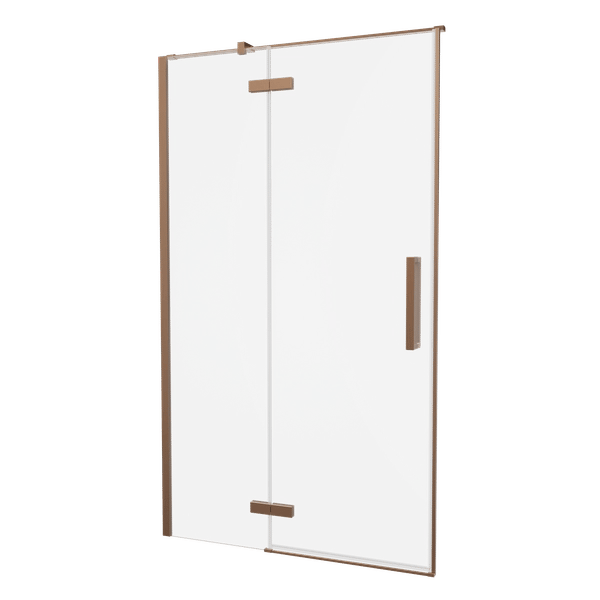 Asura Hinged Shower Door with Inline in Brushed Bronze