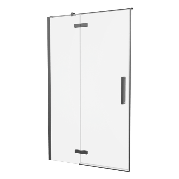 Asura Hinged Shower Door with Inline in Slate