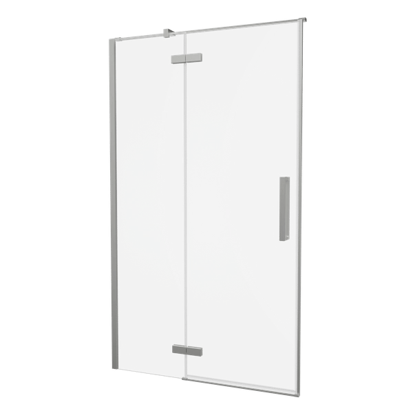 Asura Hinged Shower Door with Inline in Brushed Nickel