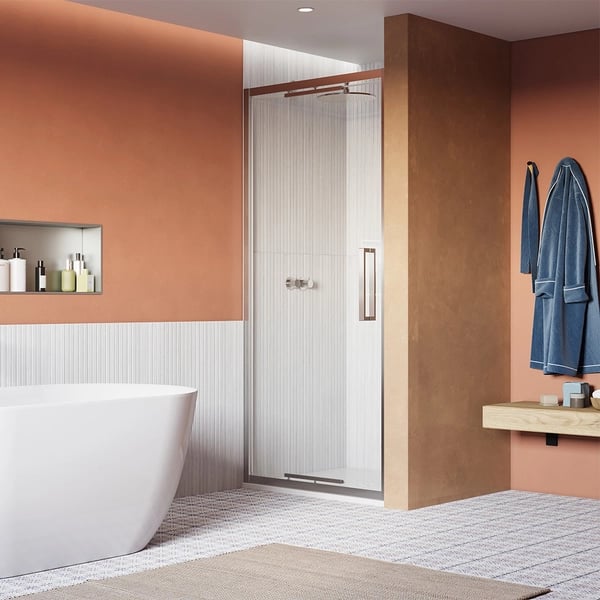 Asura Infold Shower Door with Side Panel in Chrome