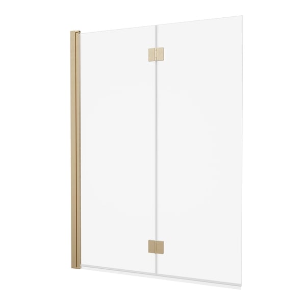 Asura Fully Folding Bath Screen in Brushed Brass