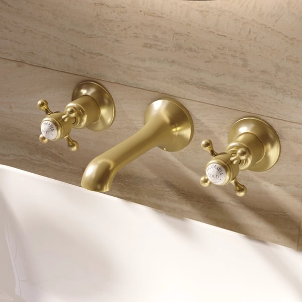 Belgravia 3 Hole Basin Wall Tap