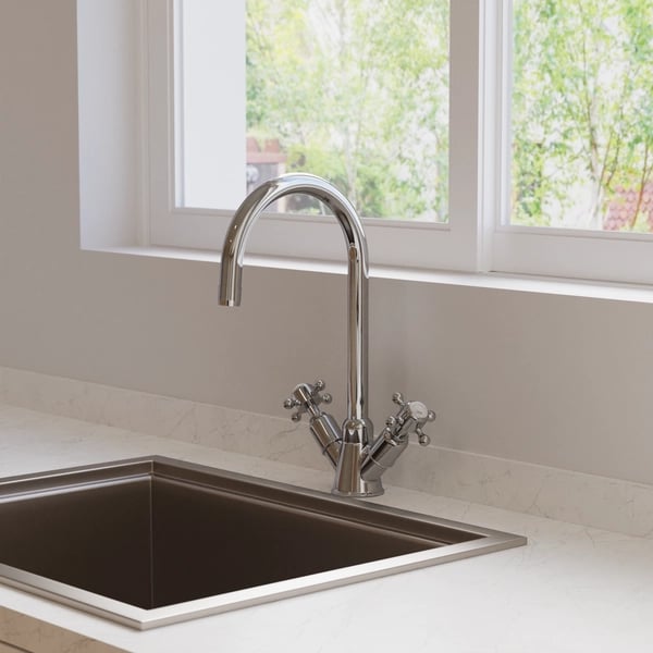 Belgravia Cruciform Kitchen Mixer Deck Mounted Chrome