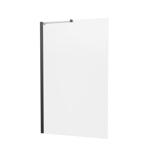 Clear 6 Fixed Bath Screen in Matt Black