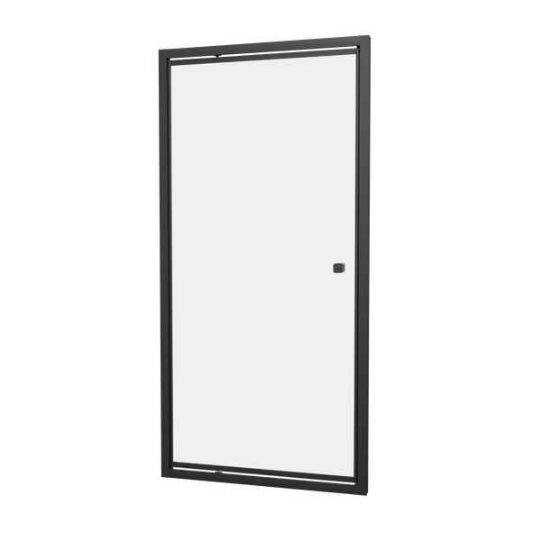 Clear 6 Pivot Shower door in Matt Black