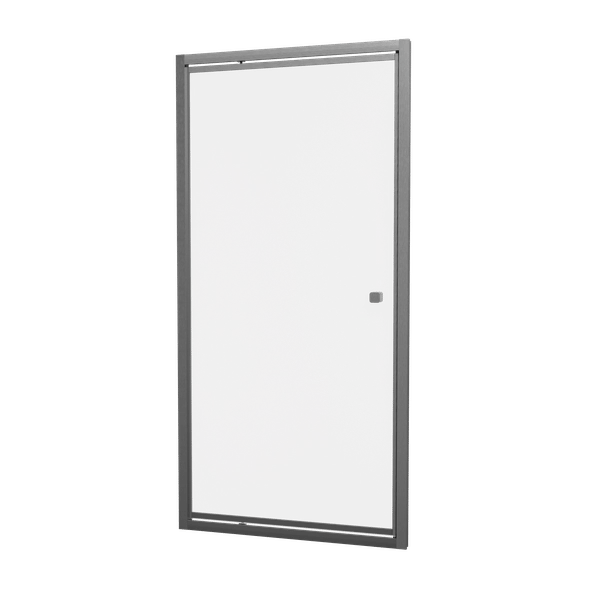 Clear 6 Pivot Shower Door with Side Panel in Slate