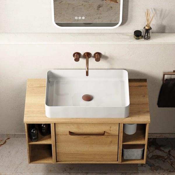 Calpe Counter Basin 400 No Overflow White