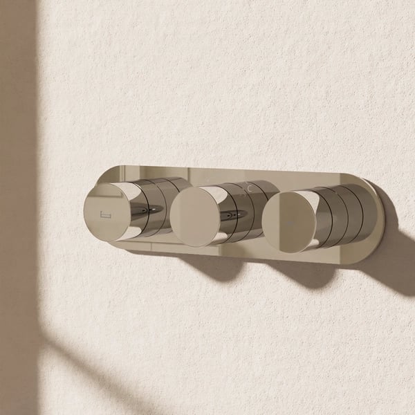 Dial Central Thermostatic Bath Valve with 2 Way Diverter Chrome