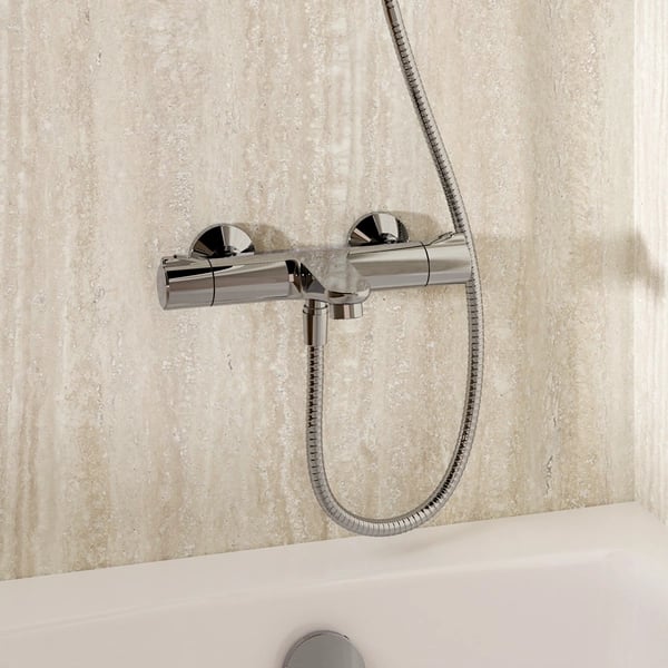 Exposed Touch Thermostatic Bath Shower Mixer Chrome
