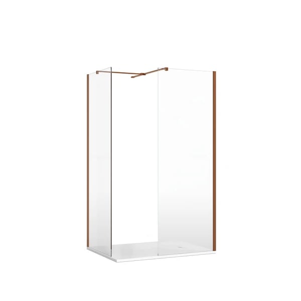 Gallery 8 Corner Shower with T Bracing Bar in Brushed Bronze