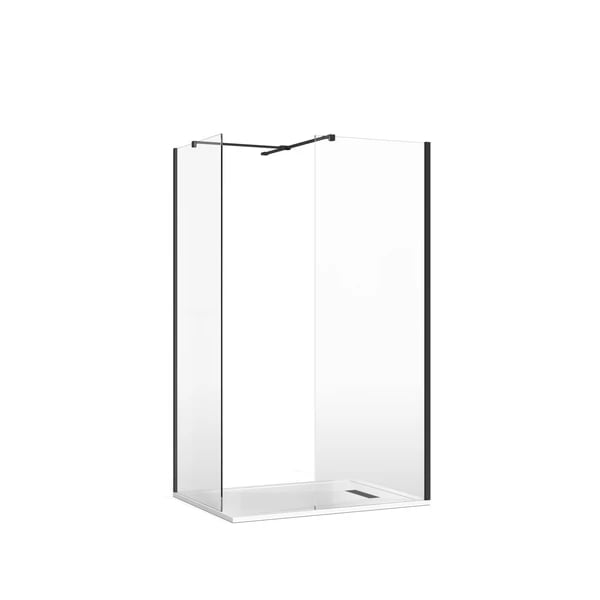 Gallery 10 Corner Shower with T Bracing Bar in Matt Black