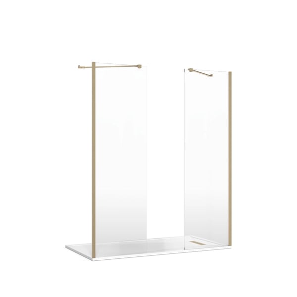 Gallery 10 Double Recessed Shower in Brushed Brass