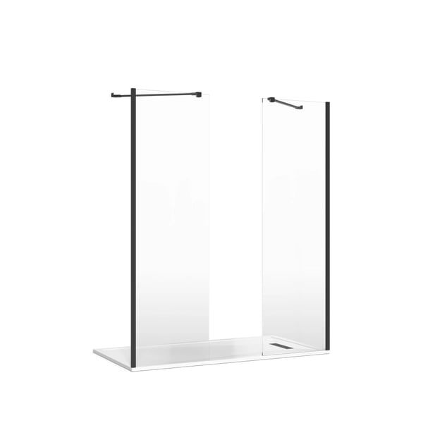 Gallery 8 Double Recessed Shower in Matt Black