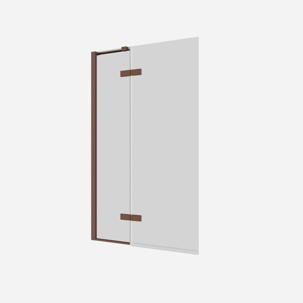 Optix 10 90° Hinged Bath Screen with Inline in Brushed Bronze