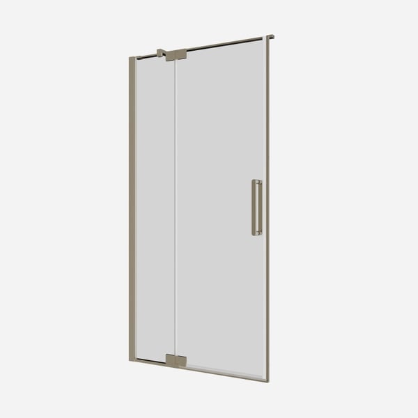 Optix 10 Inline Pivot Shower Door with Side Panel in Brushed Brass