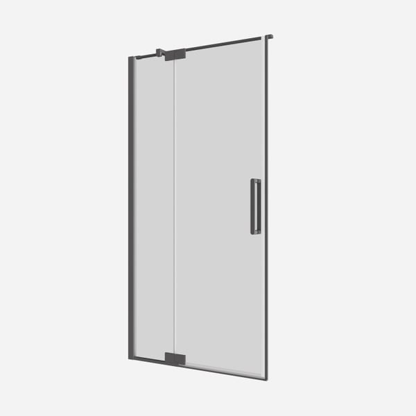 Optix 10 Inline Pivot Shower Door with Side Panel in Slate