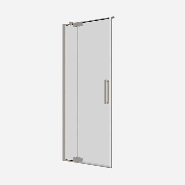 Optix 10 Pivot Shower Door with Inline in Brushed Nickel