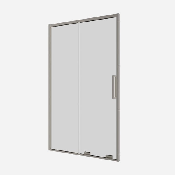 Optix 10 Sliding Shower Door with Side Panel in Brushed Nickel