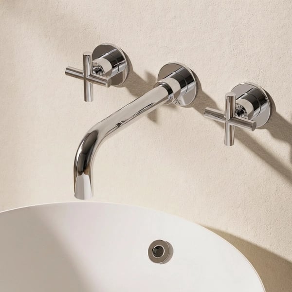 MPRO Crosshead 3 Hole Wall Basin Tap