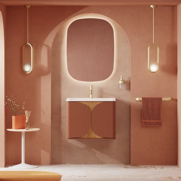 Tambour Wall Hung Furniture Unit with Basin - 600mm