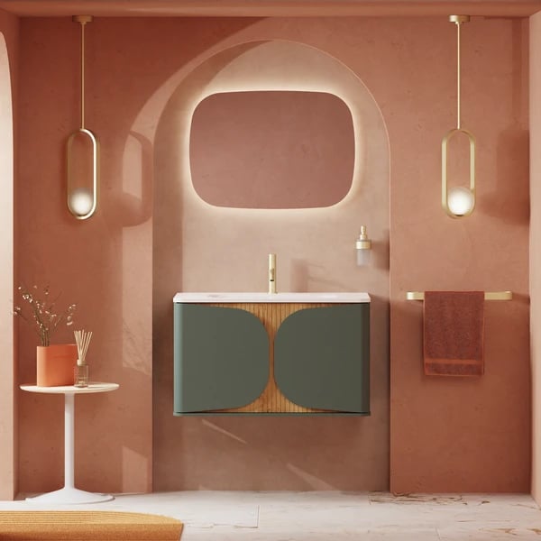 Tambour Wall Hung Furniture Unit with Worktop - 800mm