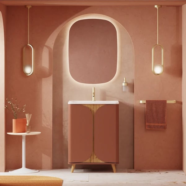 Tambour Floorstanding Furniture Unit with Basin - 600mm