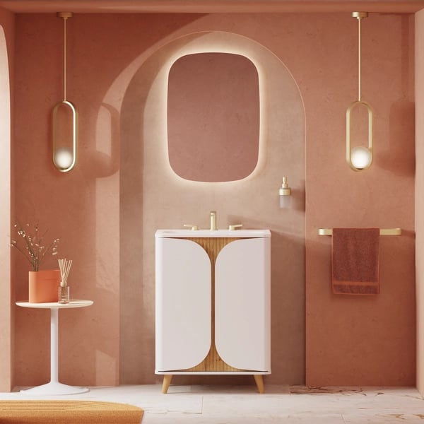 Tambour Floorstanding Furniture Unit with Basin - 600mm