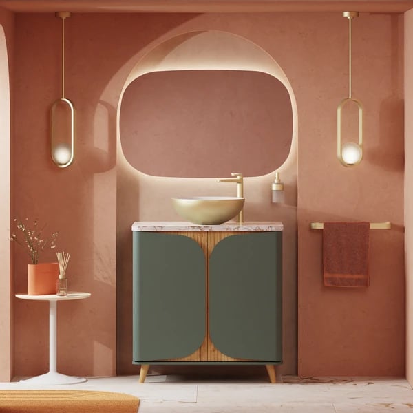 Tambour Floorstanding Furniture Unit with Worktop - 800mm