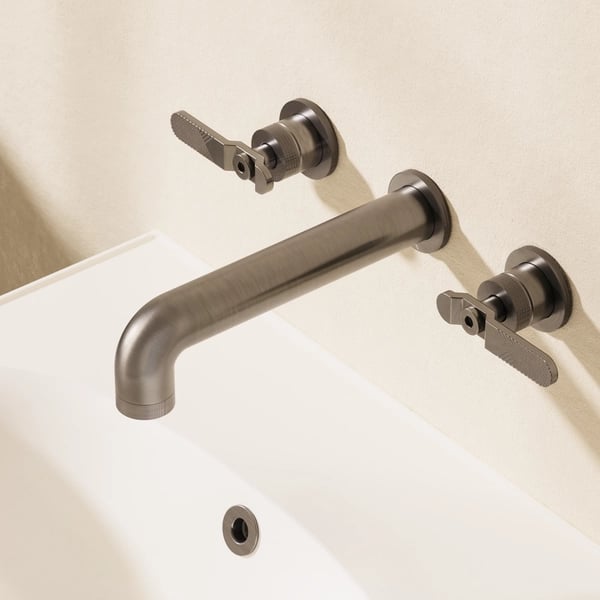 Union 3 Hole Wall Basin Tap Wheel Handles