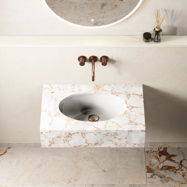 Ancona Basin 570 C/W Fixings White